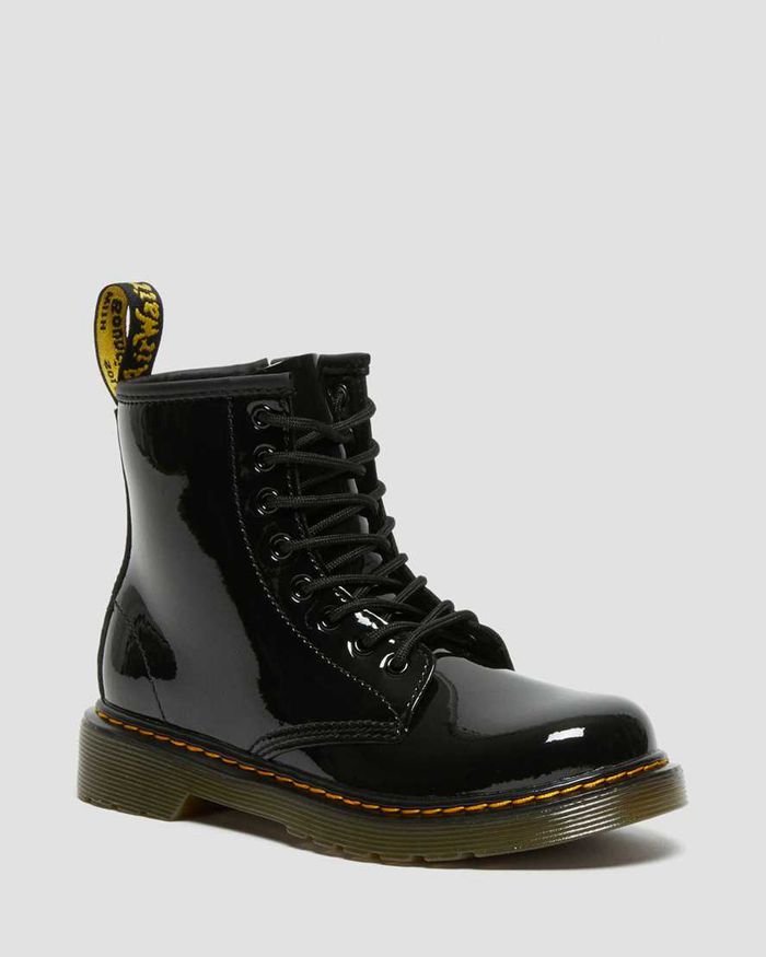 Dr Martens Støvler Barn Svart Junior 1460 Patent Læder Lace Up 7831QKCRP